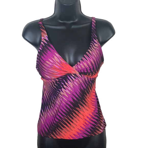 NEW Dana Buchman Tankini Womens 6 Multicolor Underwire Swim Top - Picture 1 of 8